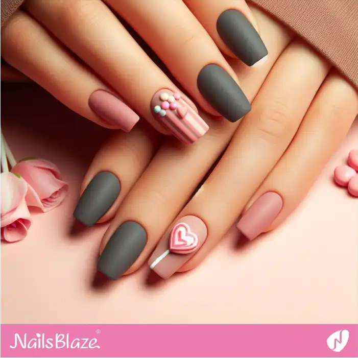 Valentine Candy Nail Design | Valentine Nails - NB2296